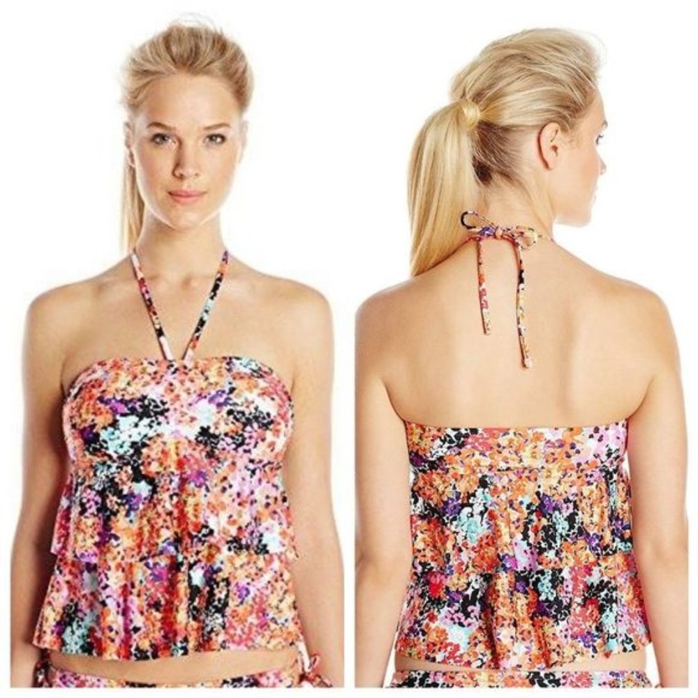 Kenneth Cole Reaction Floral Tiered Ruffle Tankini